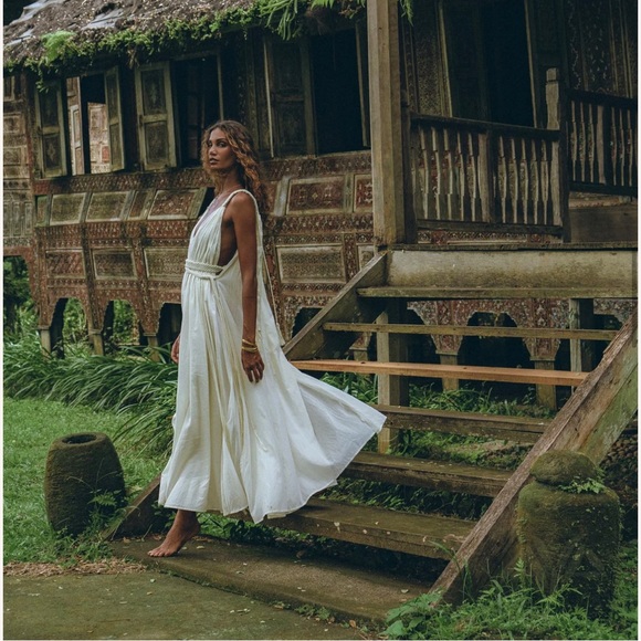 Aya Sacred Wear Boho Beach Macrame Wedding Dress - multi-way bohemian dress. - Picture 4 of 9